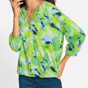 Olsen Clara V Split Neckline Floral Top Size 12